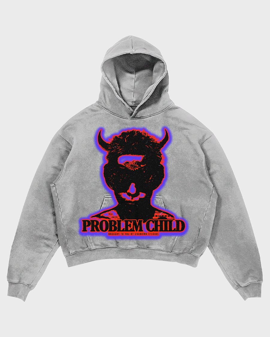 PROBLEM CHILD HOODIE- GREY